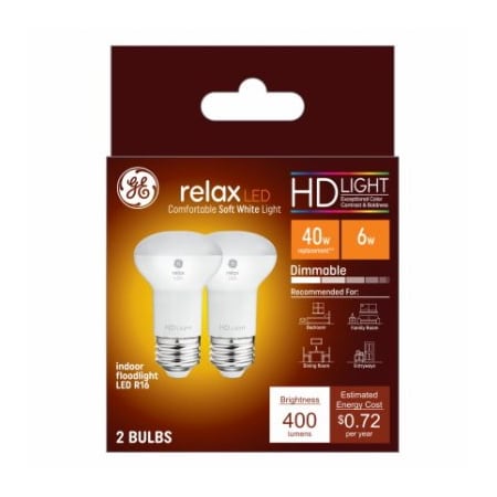 Current GE 2PK LED 6W R16 Bulb 46961